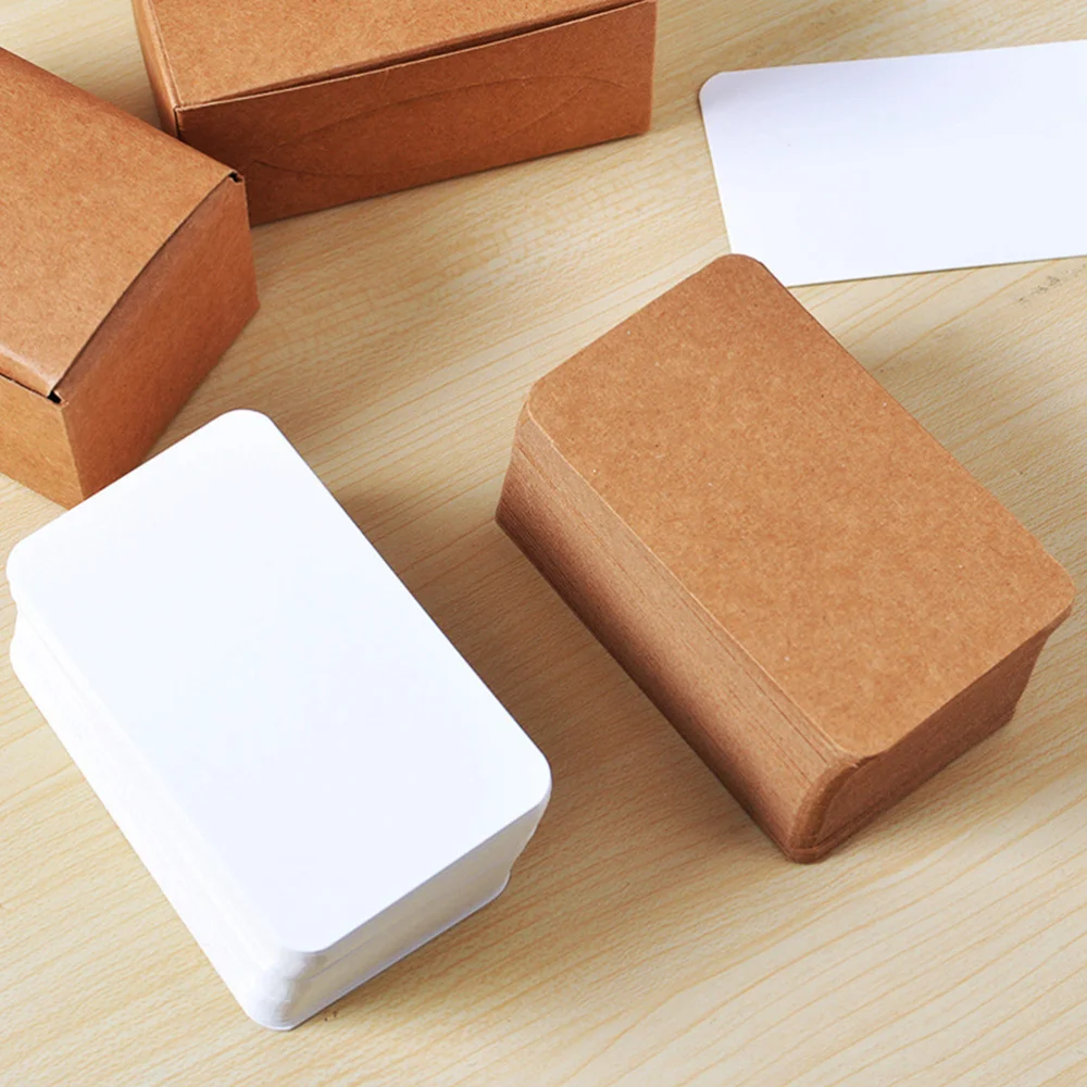 

300pcs Practical Message Cards DIY Blank Cards Note Cards Stationery Accessories for Office School (White + Kraft Paper Color +