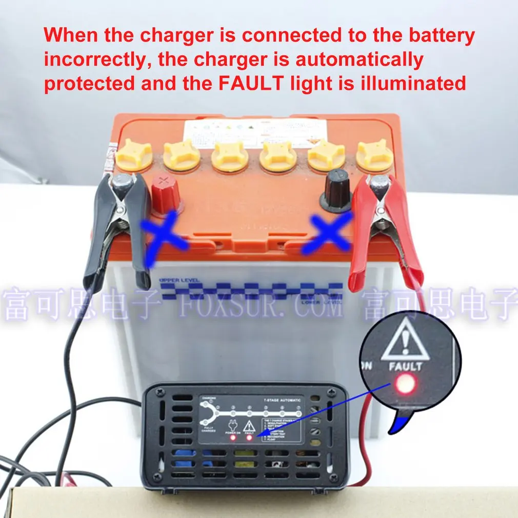 12V 10A автомобиля автоматический Батарея Зарядное устройство 7-этап Смарт свинцово-кислотный импульсный ремонт Батарея Зарядное устройство MCU сопровождающий Зарядное устройство