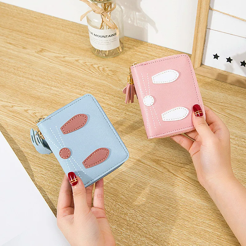 Женский кошелек с отделением для монет женский короткий кисточкой держатель