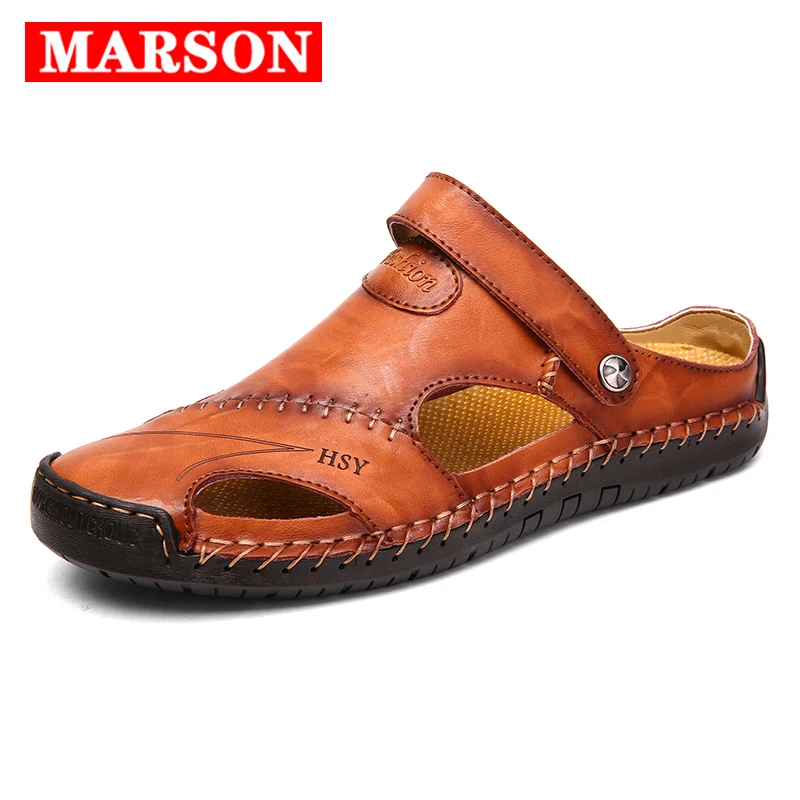 Сандалии мужские кожаные Классические дышащие римские сандалии кроссовки