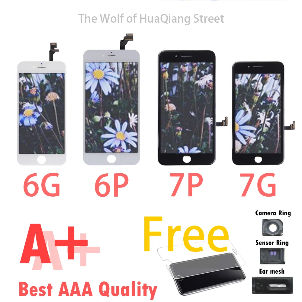 Класс AAA 100% протестированный экран для iPhone 6G 6 Plus 7G 7 ЖК дисплей Замена дигитайзер сборка|Экраны мобильных
