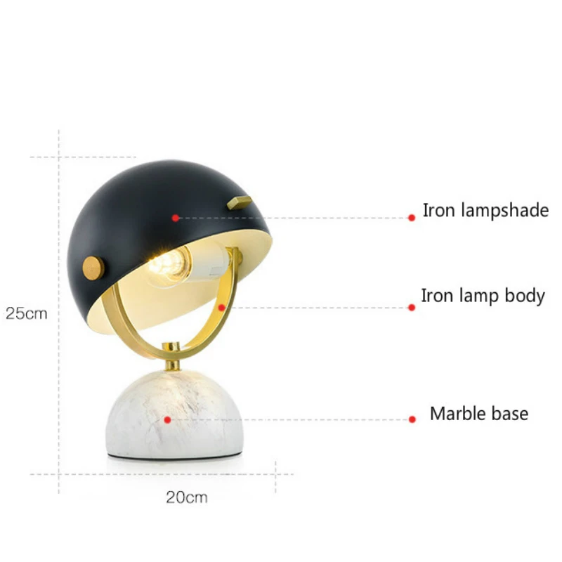 Американский Мрамор базовый шлем чехол Железный абажур настольной лампы
