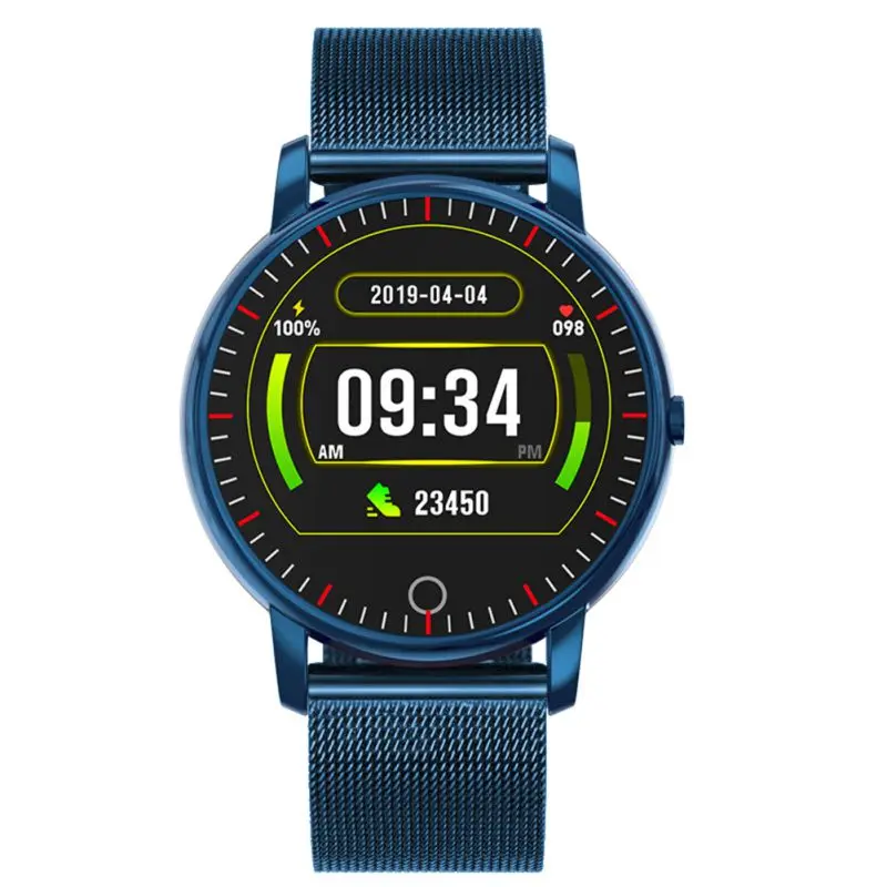 Round Screen Full Touch Wristband Fitness Tracker Blood Pressure Monitoring Smart Watchs New | Электроника