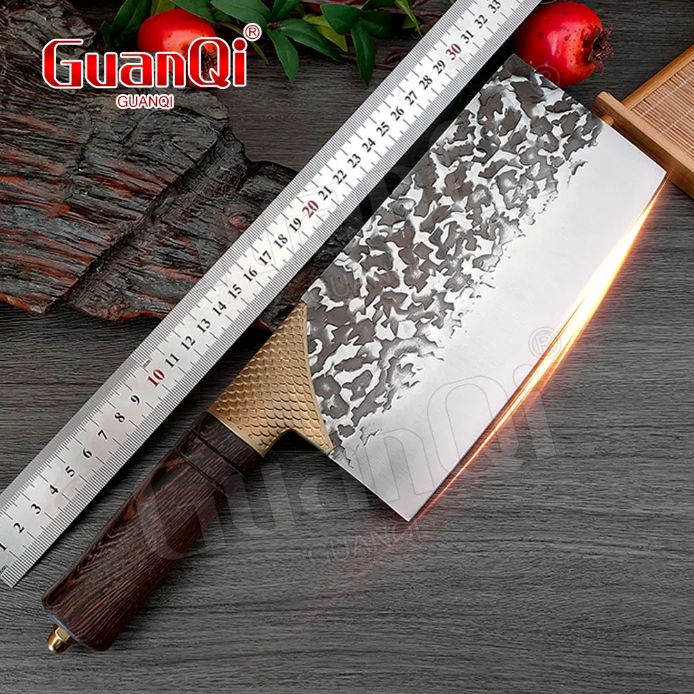 

Поварской нож из высокоуглеродистой стали, китайский мясницкий нож, кованые кухонные ножи ручной работы, измельчитель, накири, Gyuto, деревянн...
