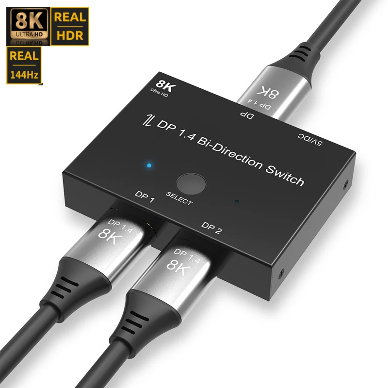 

Разветвитель Displayport 8K DP 1,4, 2 порта, двунаправленный, 1x2/2x1, DP1.4, переключатель Ultra HD, 8K, 3D HDCP, для PS4, Xbox, HDTV
