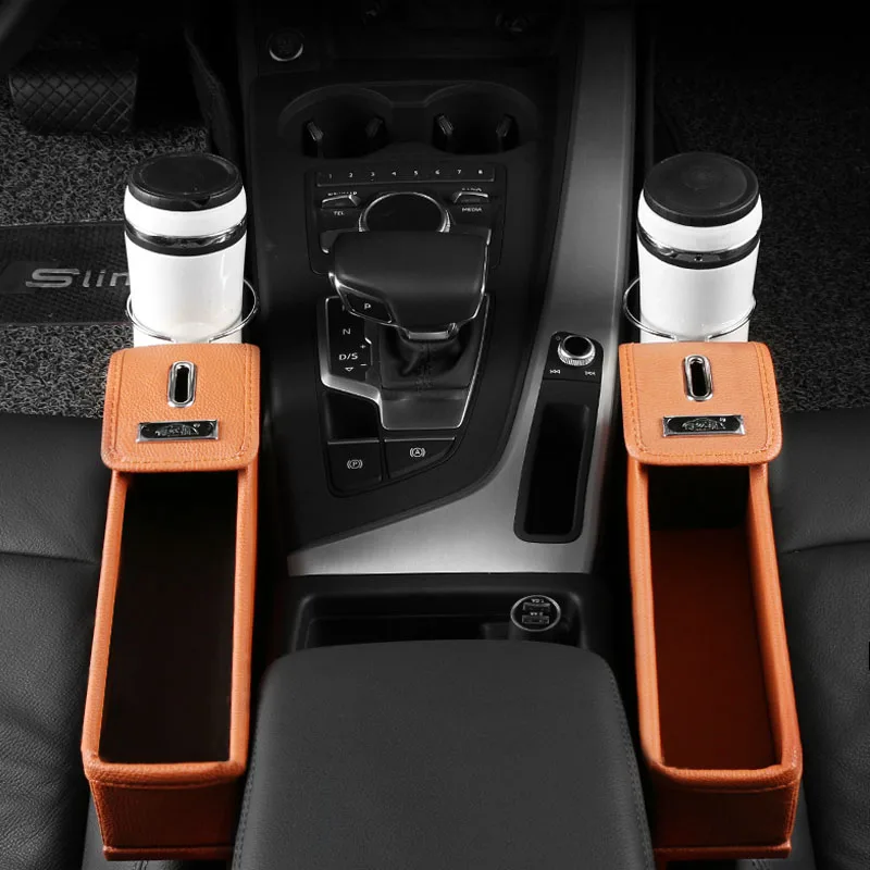 

Car Seat Gap Storage Box Multifunctional Seat Organizer PU Leather Phone Purse Bottle Cups Holder Save Space Car Accessories