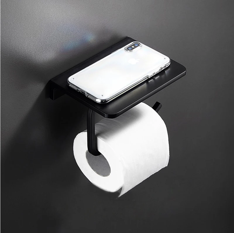 paper holder 2 Аксессуары для ванной комнаты вешалка для полотенец Держатель для полотенец угловая полка держатель для туалетной щетки крючки для халатов черный набор аксессуаров для ванной комнаты - Цвет: paper holder 2