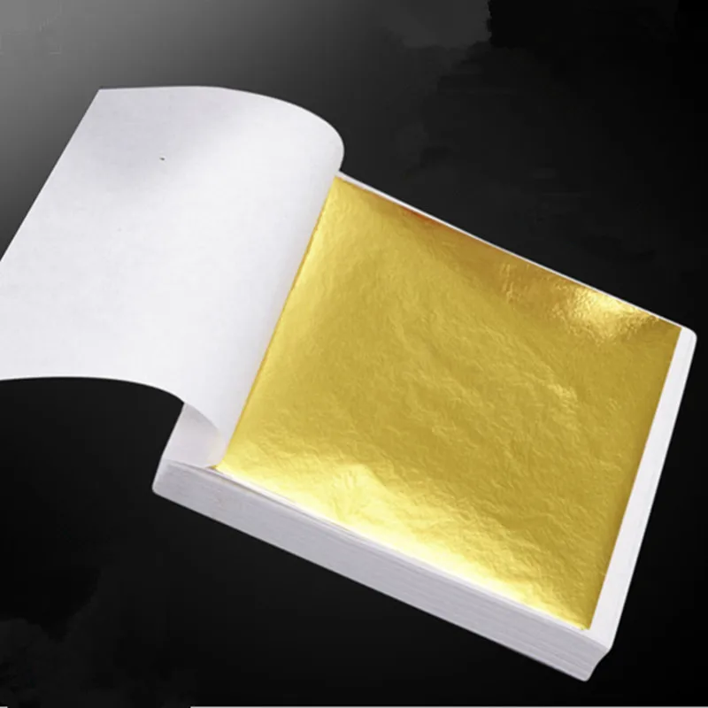 

100 pieces of 9X9CM Household Practical K Pure Shiny Gold Foil Paper Hot Stamping Decoration Stickers Wall Furniture Decoration