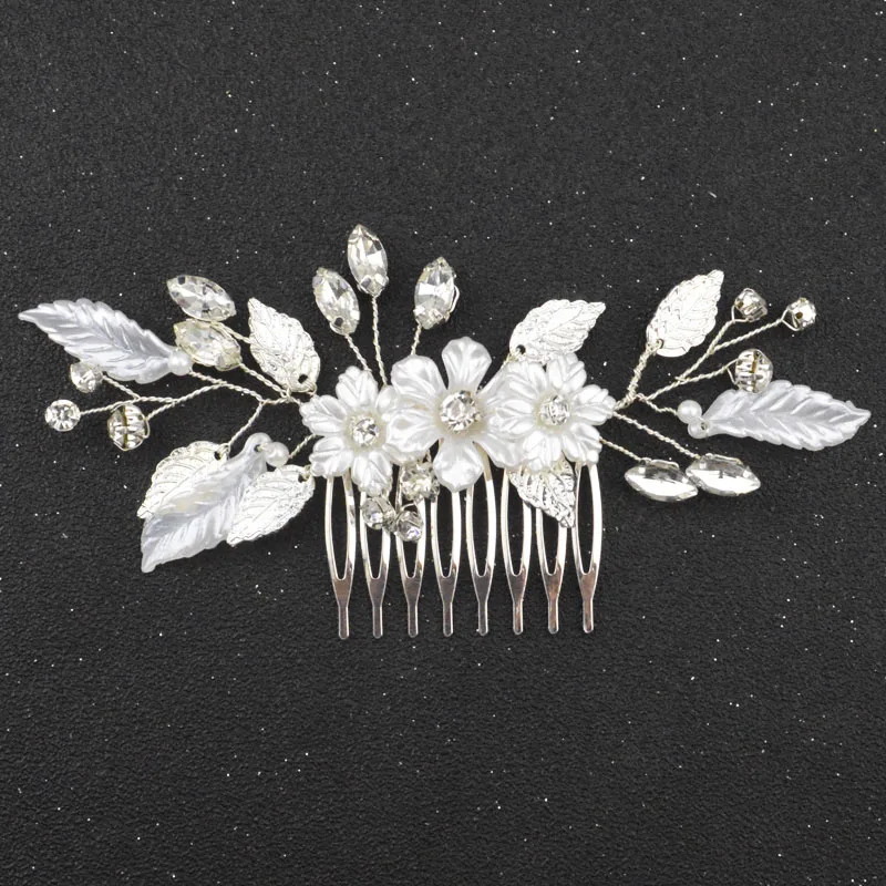 Новый модный серебряный цветочный гребень для волос невесты головной убор