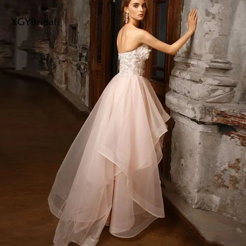 

New Arrival Elegant Wedding Dress Lace Appliques Sweetheart Tiered Robe De Mariee Boho Dubai Arabic Abiti Da Sposa Lace Up