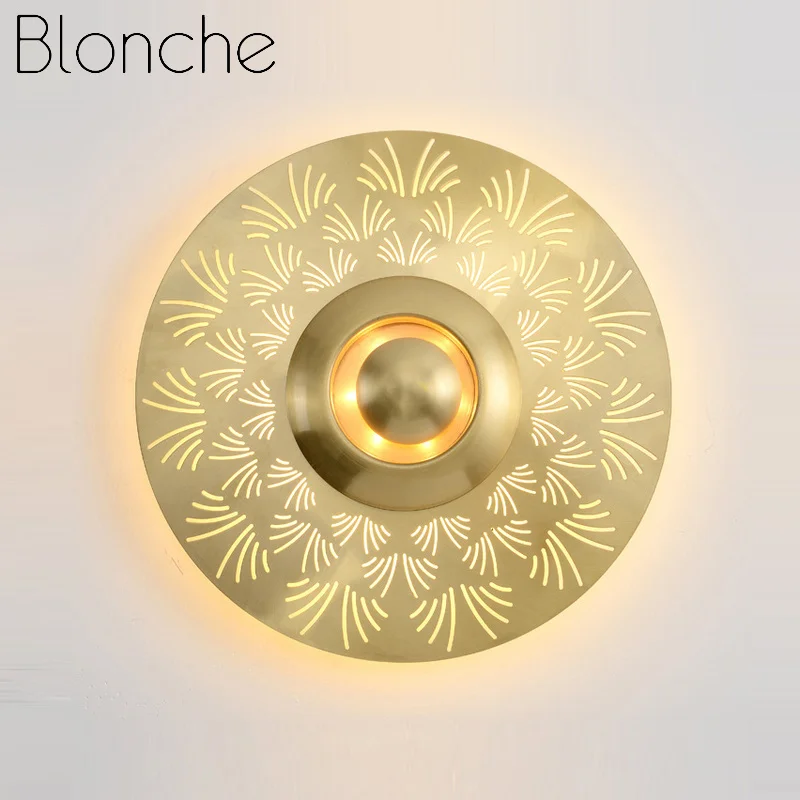 Золотые Настенные светильники Blonche железные Художественные Светодиодные лампы