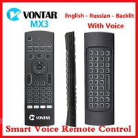 backlit mx3 air mouse smart voice remote control 2 4g wireless keyboard ir learning for android 11 0 10 0 tv box android 11 10 9