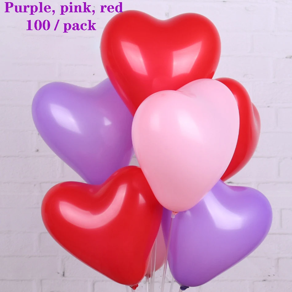 

100pcs Matte 2.2g 10 Inch love Heart Latex Balloon Wedding Supplies Wedding Decoration Wedding Room Layout Matte Balloon 110