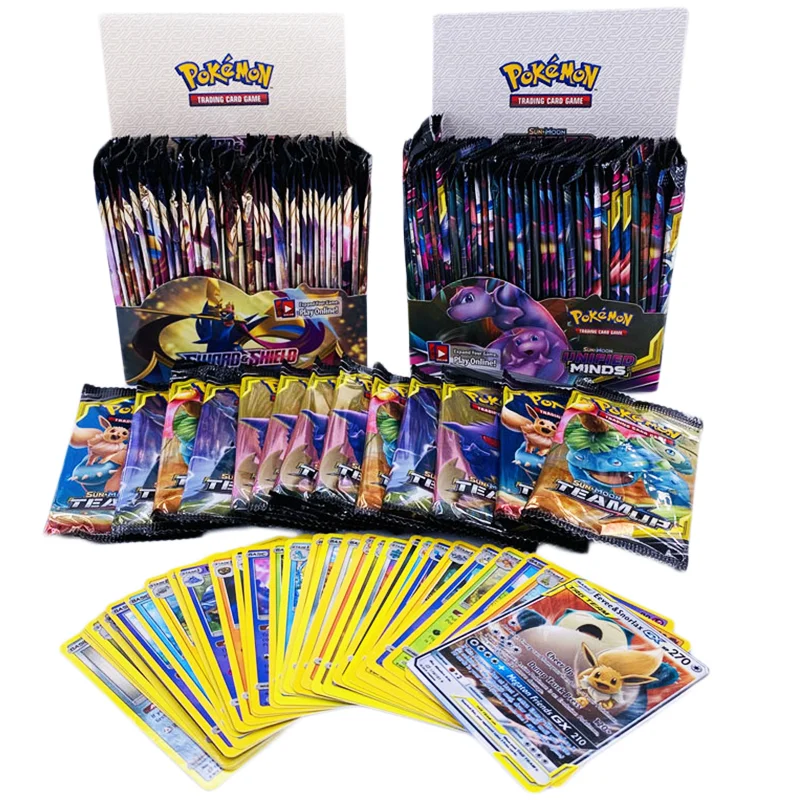 Juego de cartas de Pokemon para ni&ntilde;os, 324/360 Uds., Pokemon TCG:Sun & Moon shinning Fates Rerel Clash Dark Ablaze Booster Box-3
