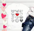 Научите любовь Inspire с милым сердечком учитель День Святого Валентина рубашка большого размера модная Графический для женщин футболки в Корейском стиле с круглым вырезом повседневные топы с короткими рукавами