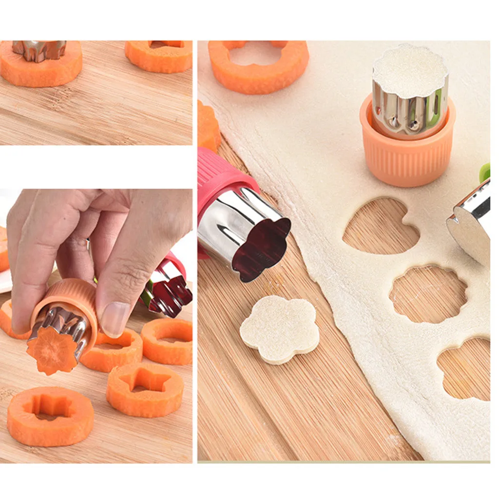 3Pcs Fruit Star Shape Fondant Cake Cookie Plunger Mould Mold Cutter Tools Baking Decorative Convenient | Дом и сад
