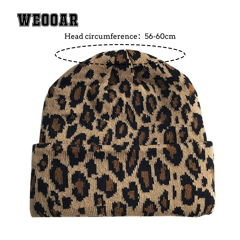 Зимние шапки WEOOAR для женщин мужские вязаные шапки-ушанки Роскошные леопардовые