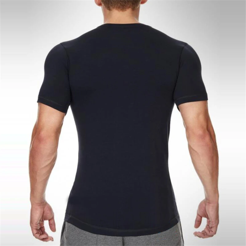 Брендовые хлопковые мужские мужская спортивная одежда Slim Fit футболка человек