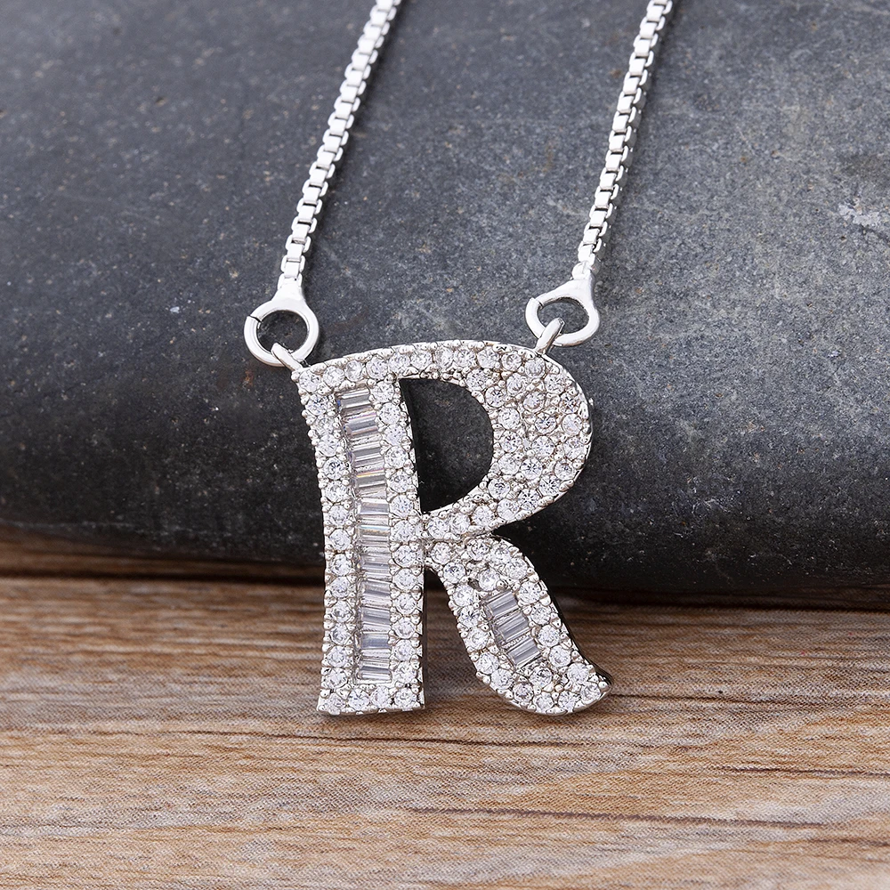 

Fashion Disign 26 PCS/Lot Dainty Initial Pendant White Color Letter Name Choker Necklace For Women Party Wedding Jewelry Gift