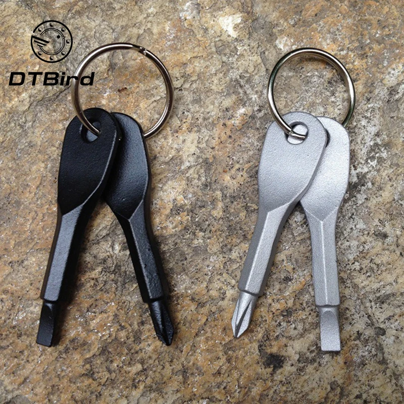 

Portable one-word cross combination tool screwdriver key ring outdoor portable multi-functional emergency tool key ring