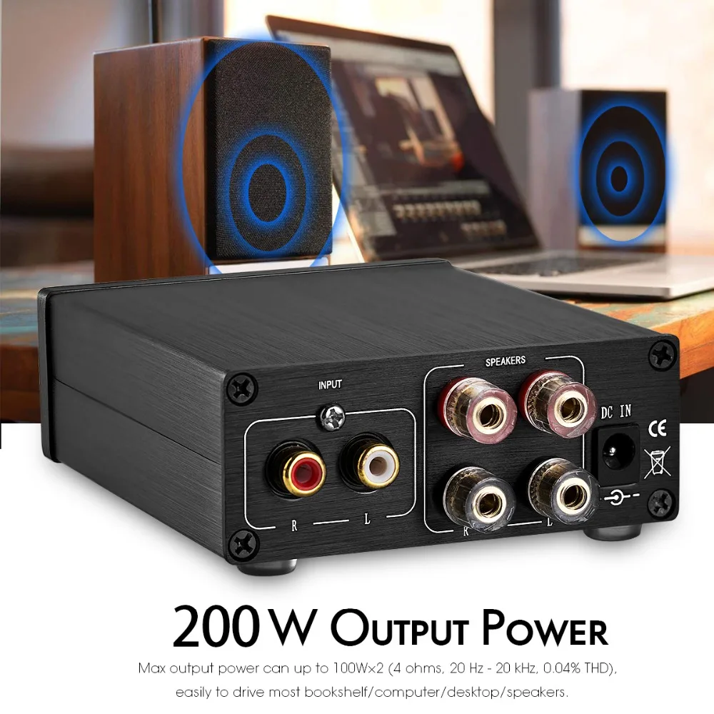 Nobsound Мини цифровой аудио усилитель мощности HiFi TPA3116 стерео музыка 2-канальный 100 Вт* 2 черный шасси