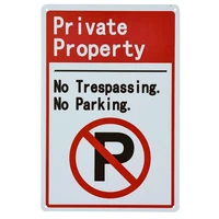 private property sign no parking no trespassing 8x12 rust free metal uv printed easy to mount