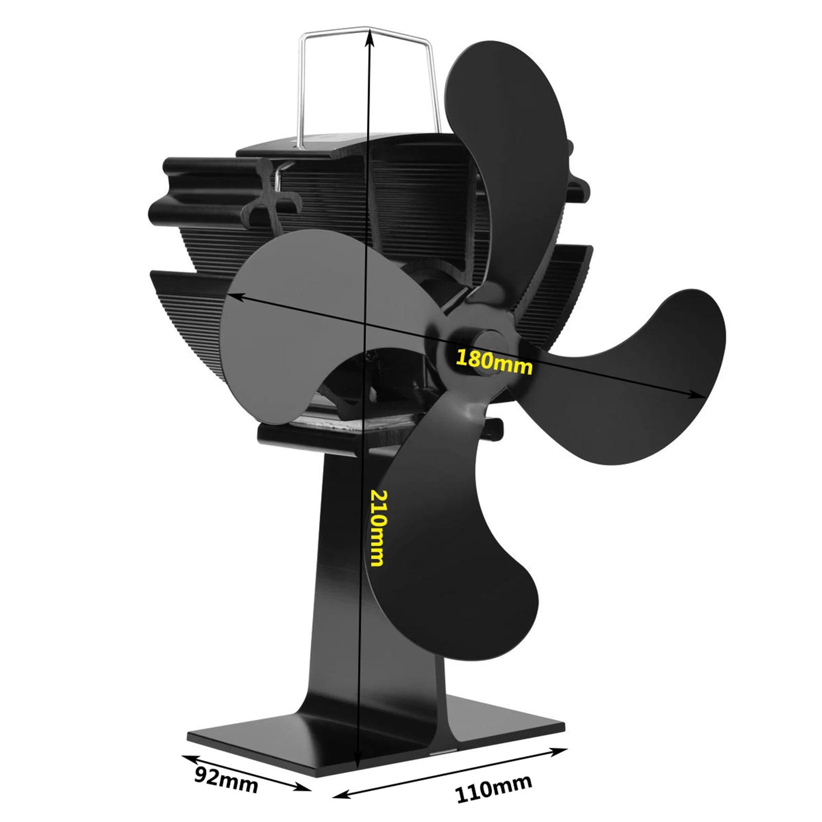 

4-Blade Heat Powered Stove Fan for Wood/Log Burner/Fireplace Increases Warm air - Eco Friendly