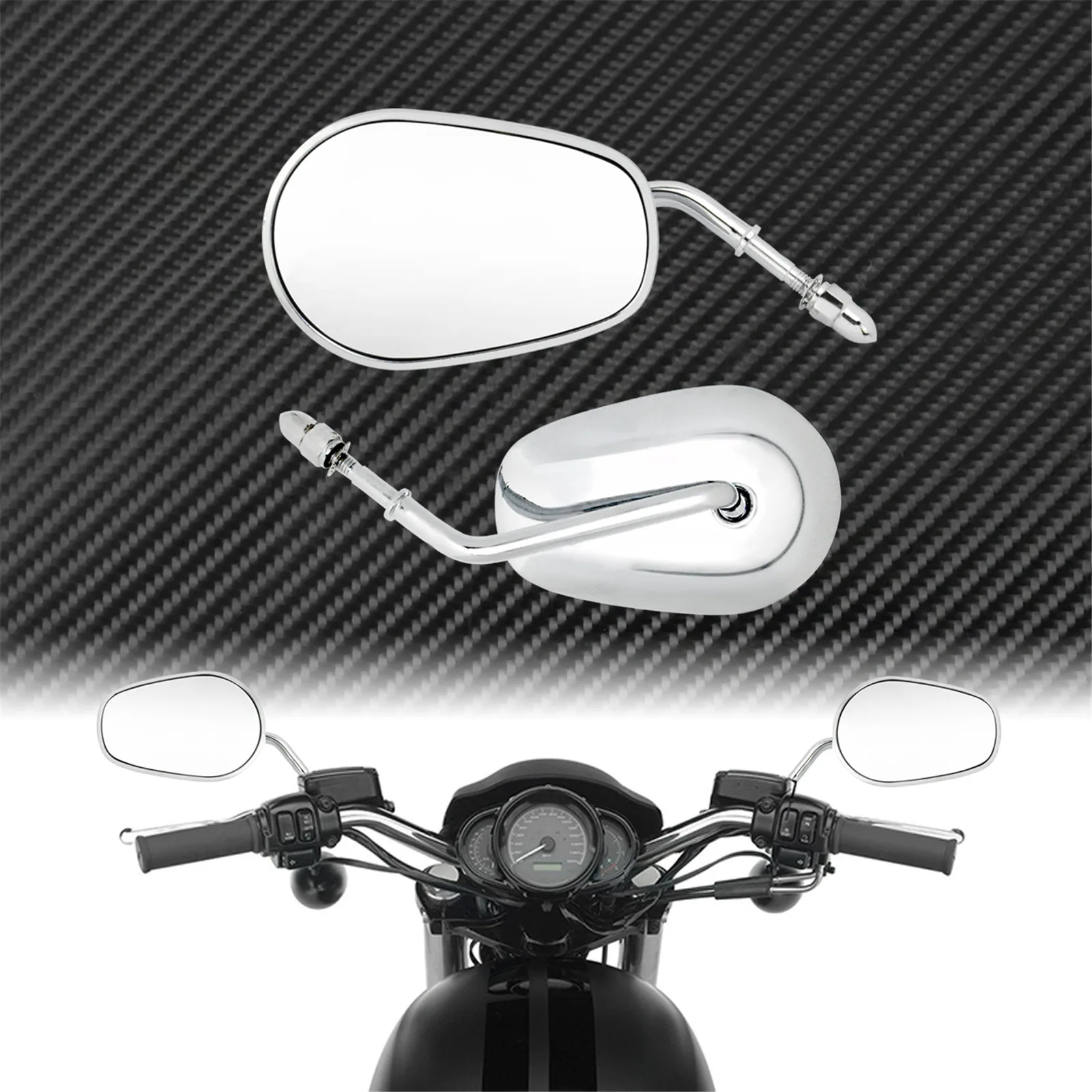 

2X мотоциклетные хромированные боковые зеркала заднего вида для Harley Sportster Dyna Softail Touring Road King XL 883 48 Fatboy Bobber Chopper
