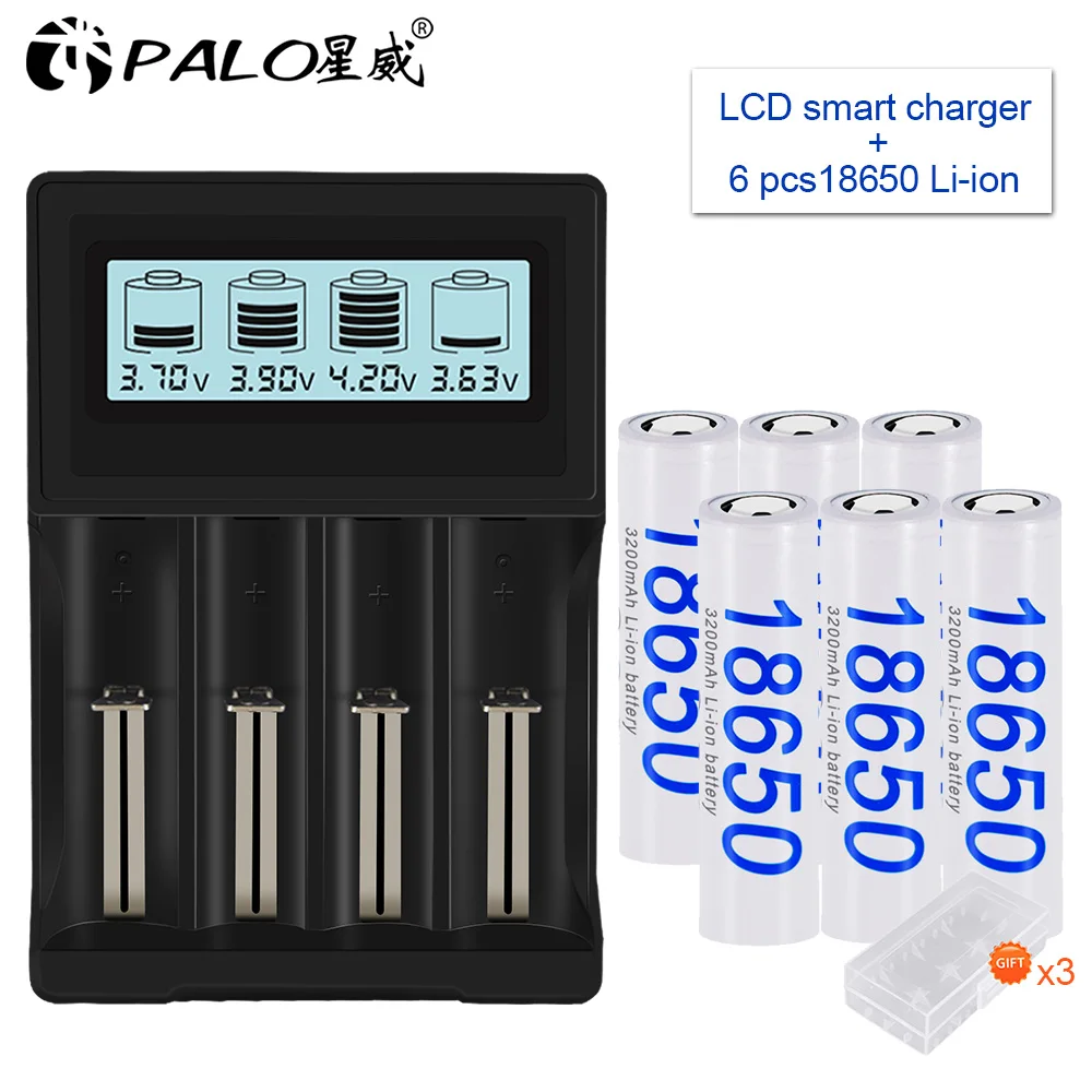 6 Li-ion 3,7 V 18650 Батарея 3,7 V перезаряжаемая Львиная Батарея+ ЖК-дисплей Батарея зарядное устройство для 14500 26650 18650 18500 Батарея - Цвет: 6