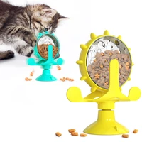 newest cat toy windmill slow feeder small dog bowl interactive turntable training rotating pet toys puppy suppliers