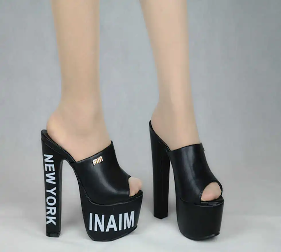 

15cm thick with elegant simple nightclub sexy thickened waterproof Platform Sandal