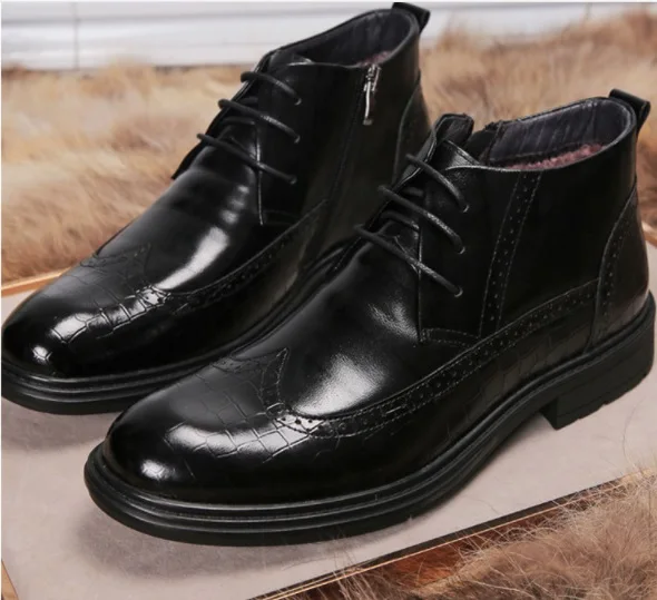 Мужские зимние теплые бархатные Ботинки Martin мужские ботинки из воловьей кожи с