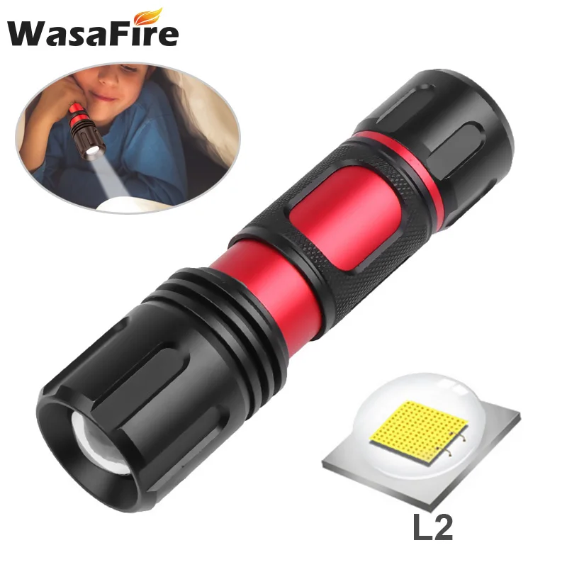 

Ultra Bright L2 Small LED Flashlight Waterproof Rotate Zoom Torch Multi-Function Camping Hunting Fishing Light 5 Mode