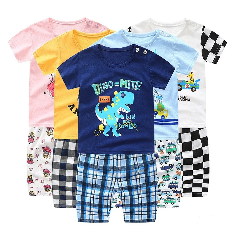 Футболка с короткими рукавами и рисунком динозавра + шорты новая летняя детская