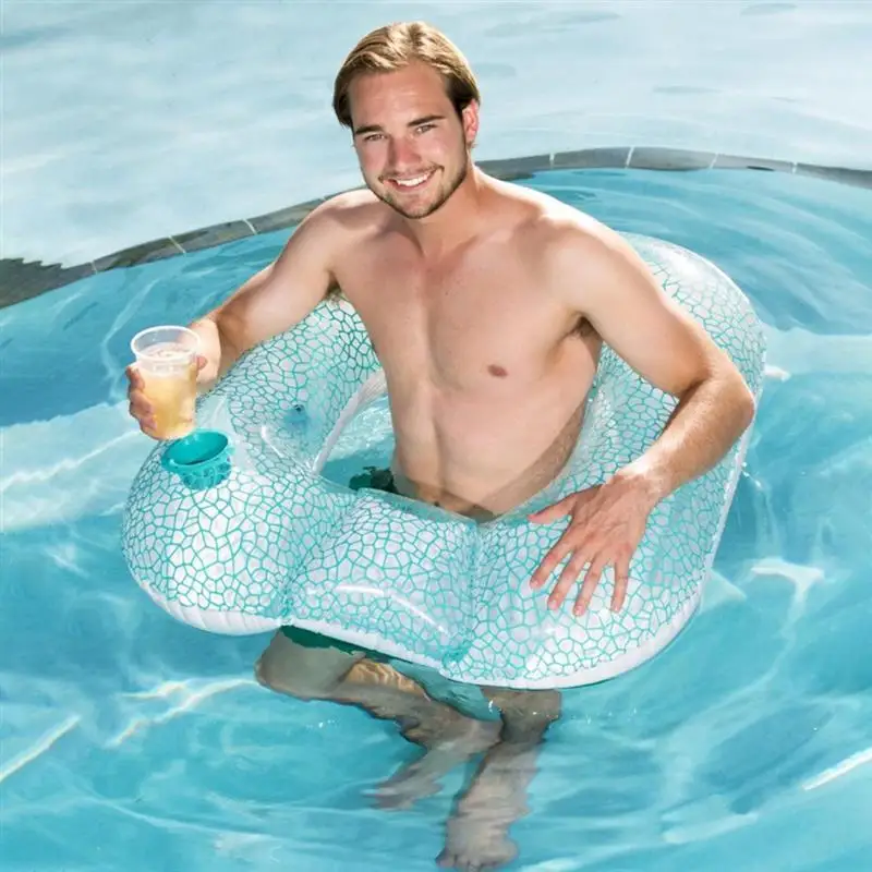 

Swimming Pool Floats Inflatable Water Chair with Cup Holder Water Hammock Swim Water Toys Pool Fun Raft Water On Party Toys