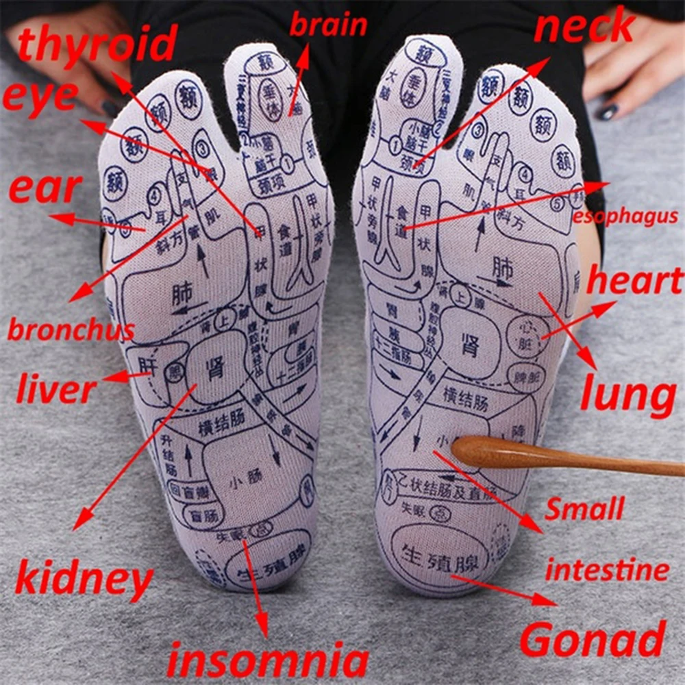 1 пара иллюстраций акупунктурных точек носки для массажа ног фигурка новичка
