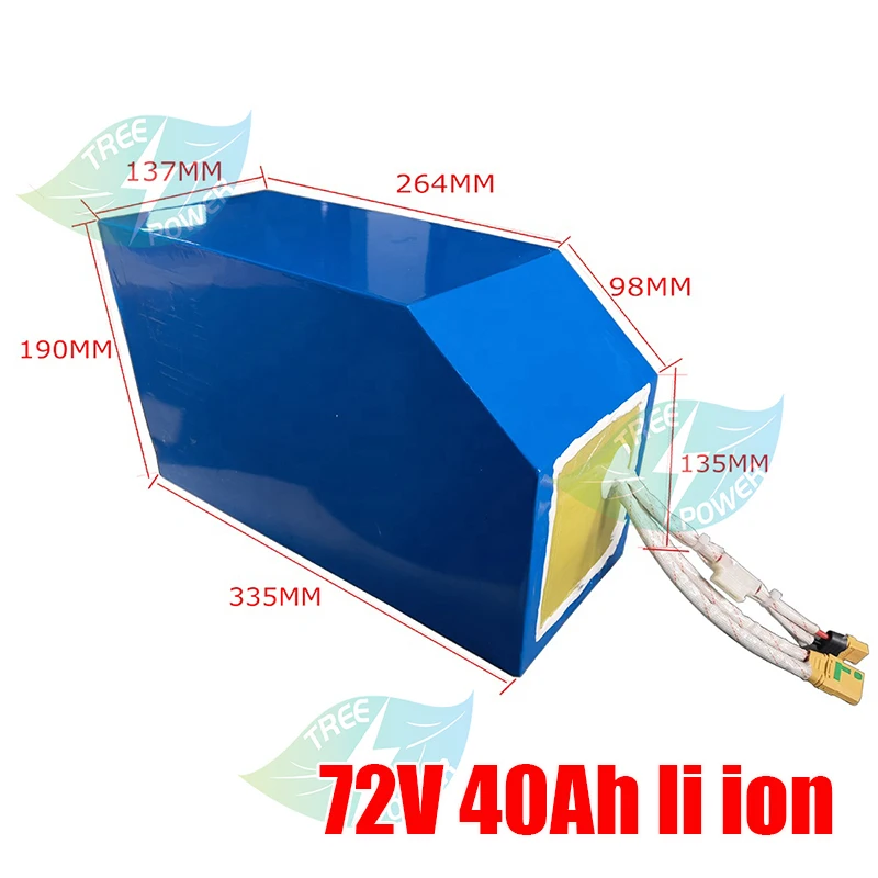 

Irregular 72v 40Ah lithium battery pack li ion for electric bike 5000w scooter kit golf cart with 72v bms + 5A charger