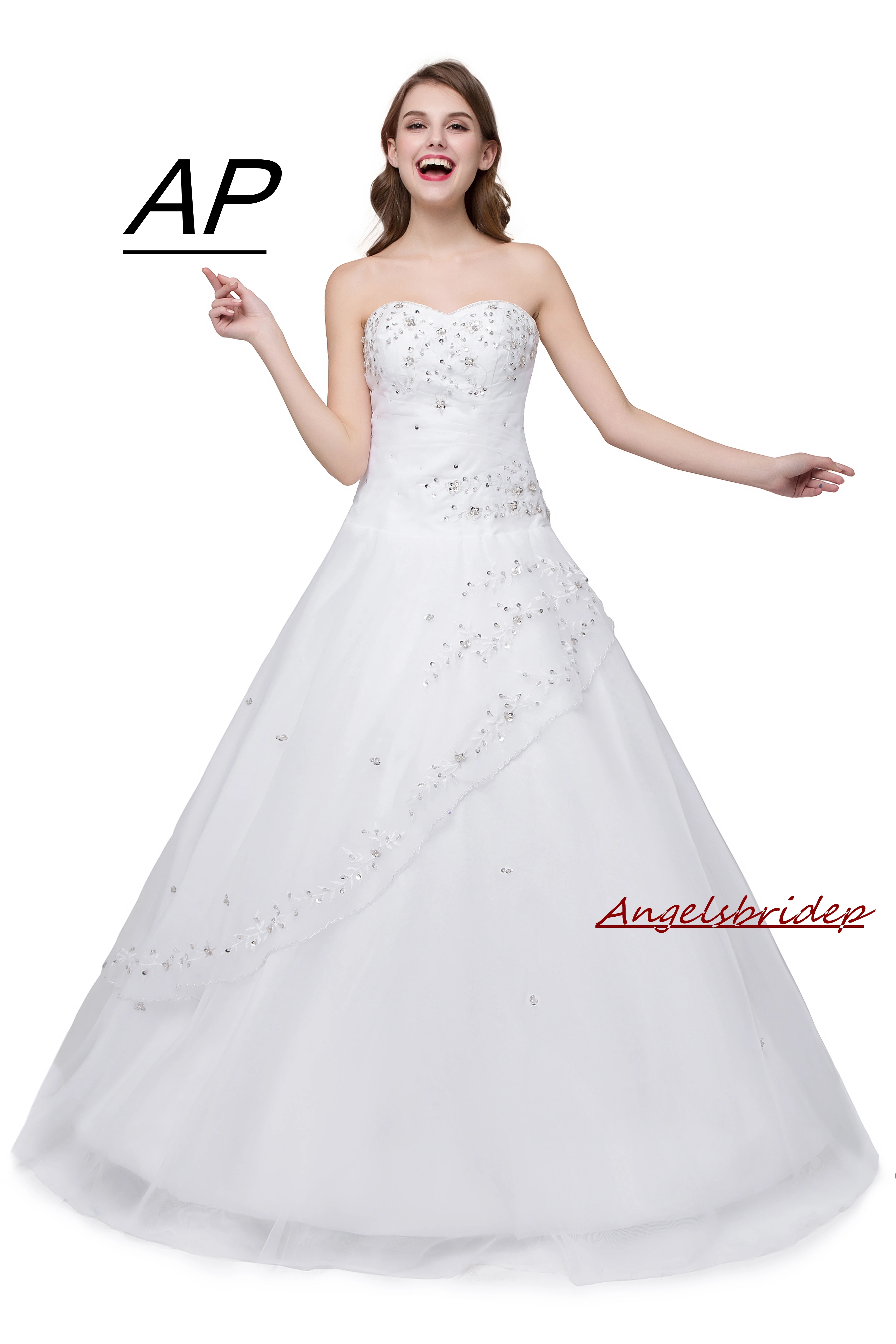 2021 потери продавать Милая Свадебные платья А Robe De Mariage Блестящие Блестки Бусы