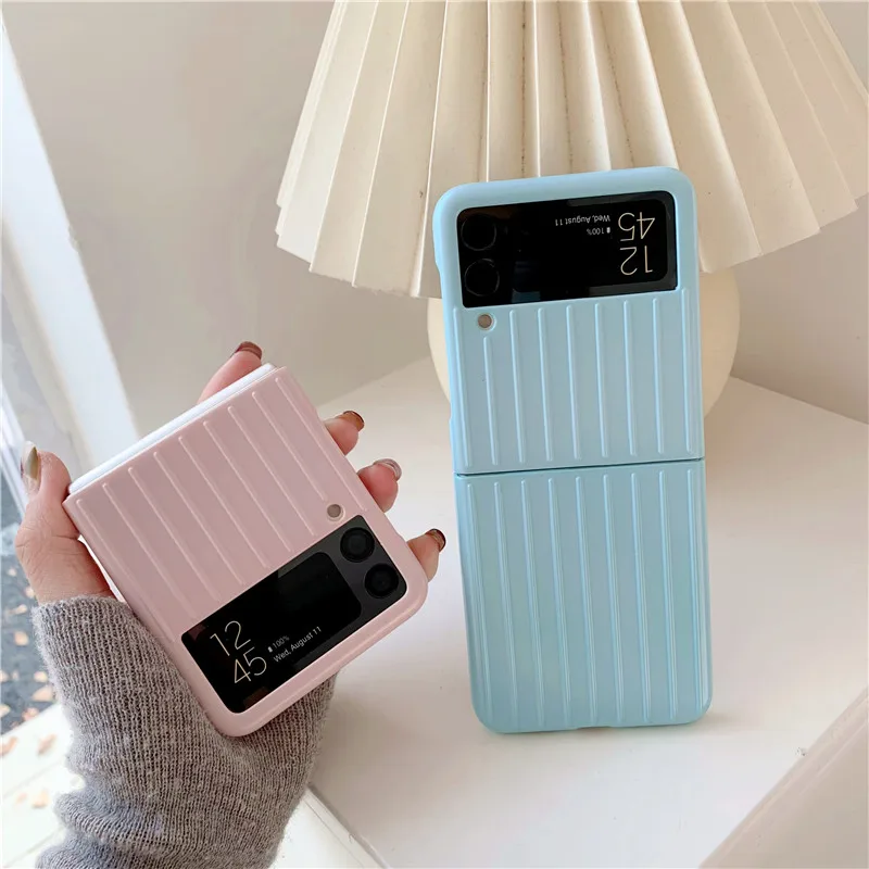 ultra thin flip case phone shell for samsung galaxy z flip 3 phones all inclusive suitcase protective cover z flip 3 5g free global shipping