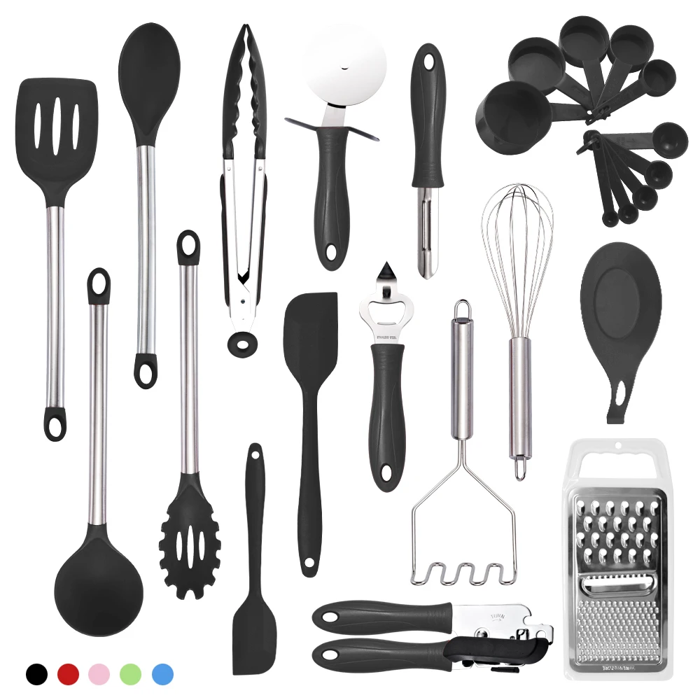 Набор кухонной утвари 25 шт. кухонные принадлежности силиконовая и нержавеющая
