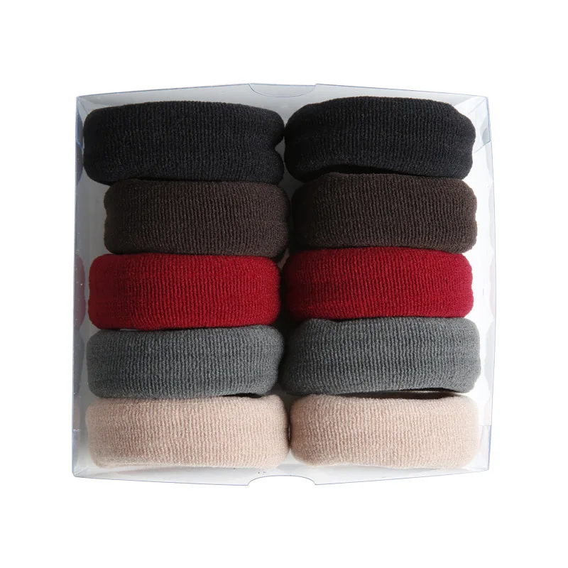 10 шт. эластичные резинки для волос черные широкие |