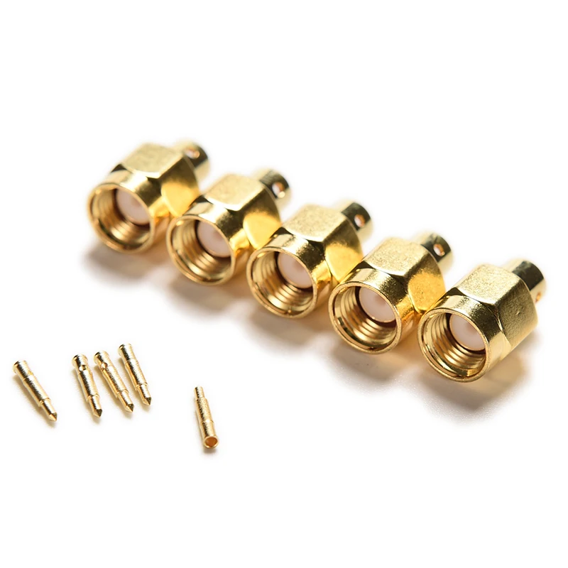 

5pcs SMA Male Plug Solder For Semi-Rigid RG402 0.141" Cable RF Connector