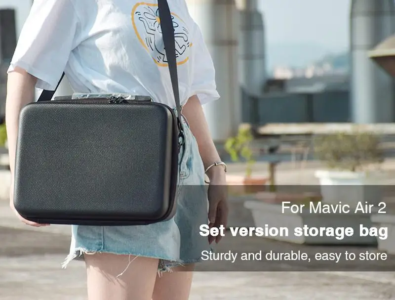 

Portable Storage Bag PU Waterproof Case Shoulder Bag Hard Travel Protect Box Storage Bag for DJI Mavic Air 2 Drone Accessories