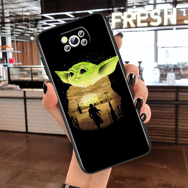 star wars mandalorian yoda baby for xiaomi civi poco x3 nfc x2 m3 m2 f2 f3 pro c3 f1 a2 lite mix3 play soft black phone case free global shipping