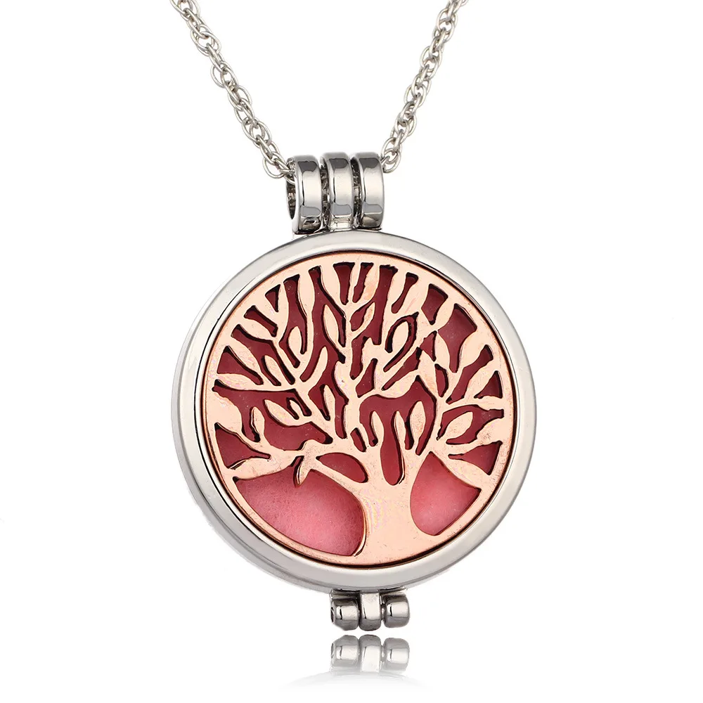 

Luminous Tree of Life Women's Necklace, Open Luminous Aroma Diffuser Coin Pendant Women's Choker Jewelry Necklace