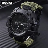 addies military survive outdoor led digital watch multifunction compass whistles waterproof quartz army watch relogio masculino