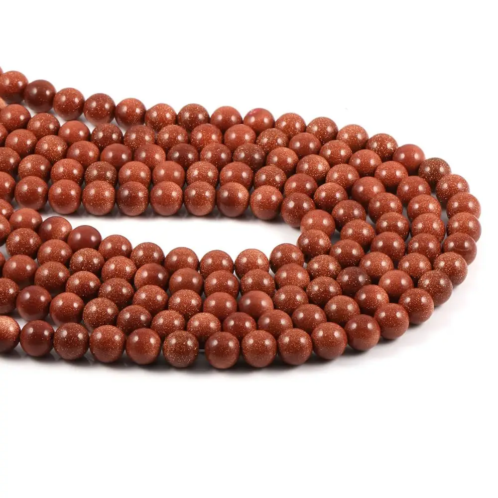 Круглые бусины-разделители из натурального золотистого песка 4 6 8 10 12 мм для