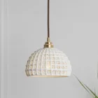 Минималистичная ретро люстра в скандинавском стиле с одной головкой, японские подвесные светильники в стиле Дзен, американский, керамический латунный светильник для прихожей и коридора