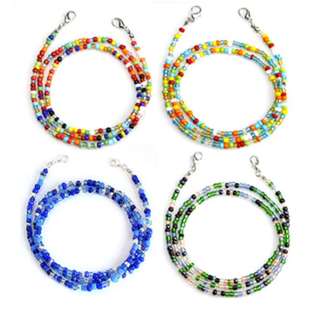 

Colorful Beaded Eyeglass Chain Sunglass Holder Strap Eyeglass Necklace Chain Cord for Women, Bead Mask Lanyard with Clips