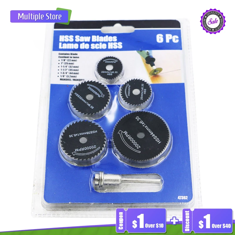 

Realmote 5 шт./компл. высокоскоростные стальные круглые режущие диски для резки древесины, колесные диски, оправка, Аксессуары Dremel, вращающиеся э...